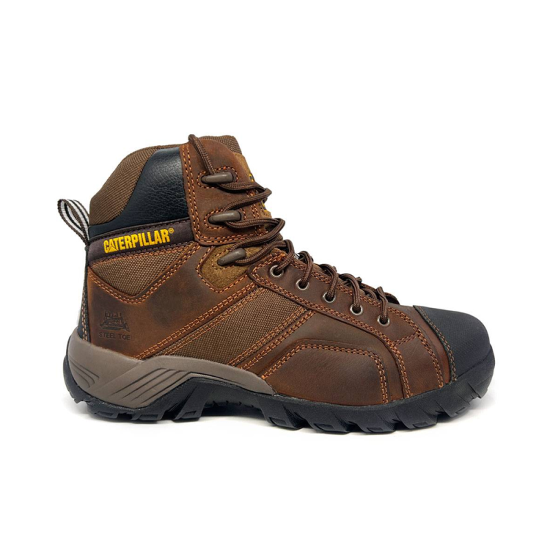 Caterpillar Argon Hi Side Zip Steel Toe Work Boots – Rubber Taupe Men's Safety Boots 230838161